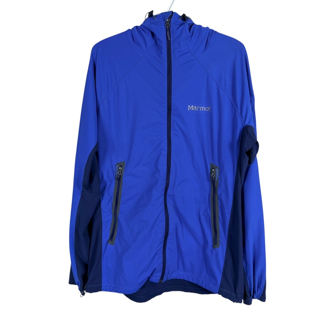 Marmot Vapor Trail Hoodie Softshell Jacket Mens XL Blue Full Zip Outdoor